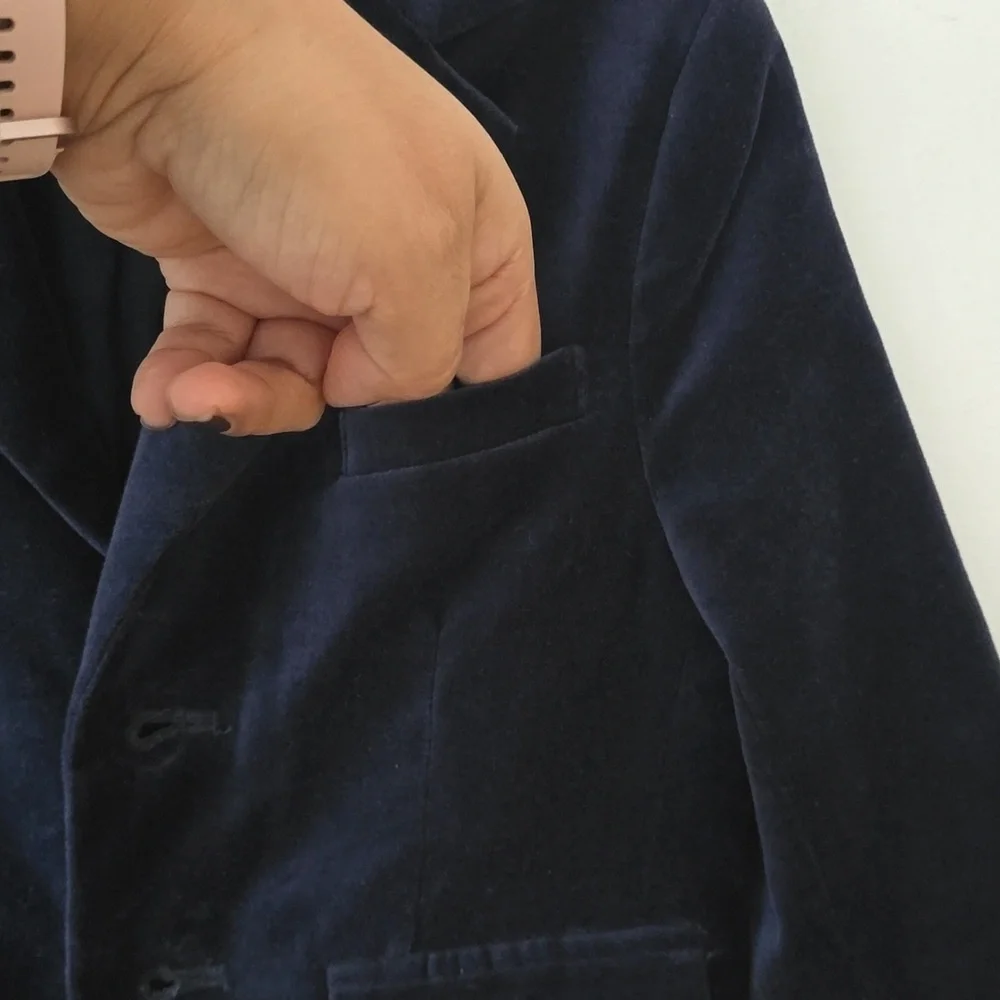 Janie and Jack Suede Navy Blue Blazer Toddler 2T
